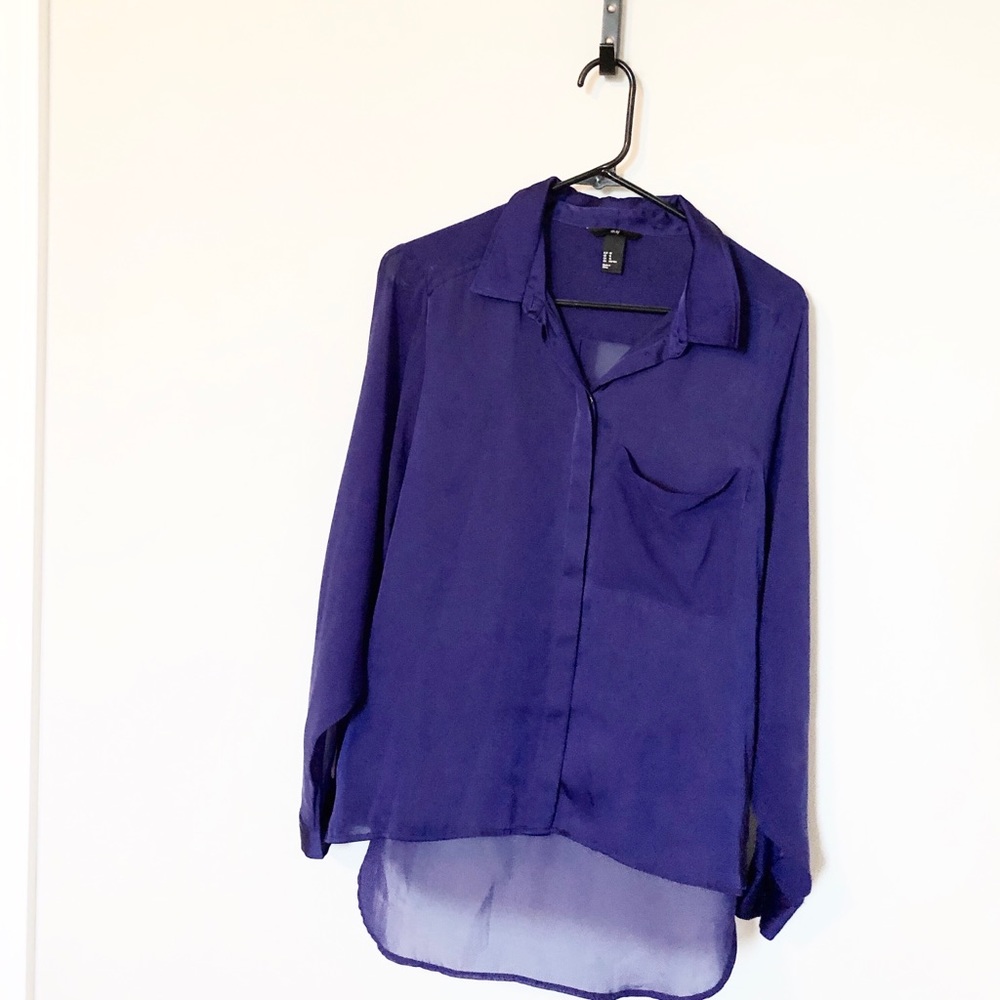 H&M Sheer Blue Top